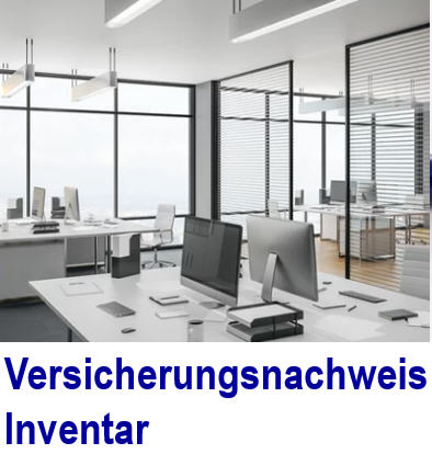 Versicherungsnachweis - Inventar nachweisen Versicherungsnachweis, Inventar, Computer,PC,