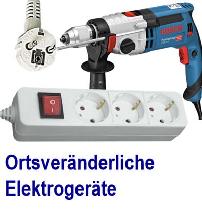 Pr�fung  ortsver�nderlicher elektrischen Anlagen und Betriebsmittel na
