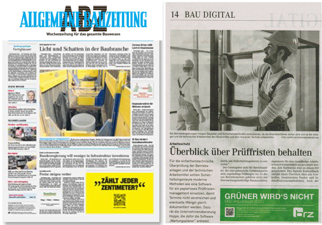 Allgemeine Bauzeitung - Arbeitsschutz: �berblick �ber Pr�ffristen behalten