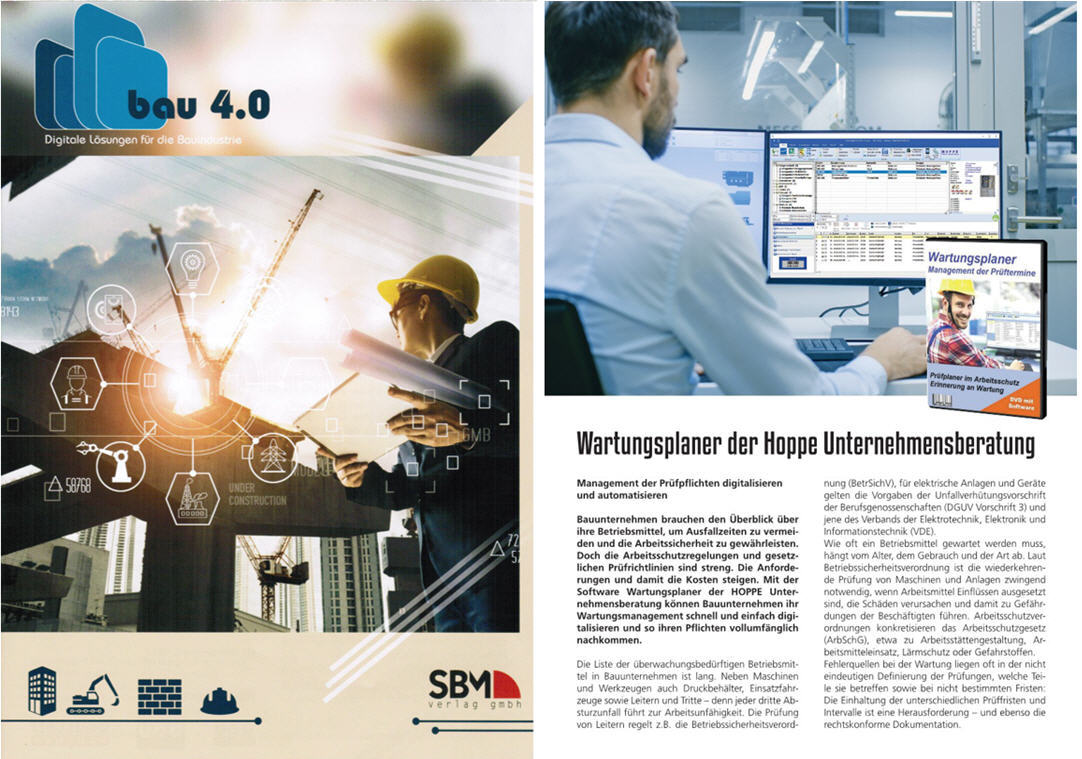 Bau 4.0 Digitale L�sungen f�r die Bauindustrie/ 09-21 SBM Verlag - Management der Pr�fpflichten digitalisieren und automatisieren
