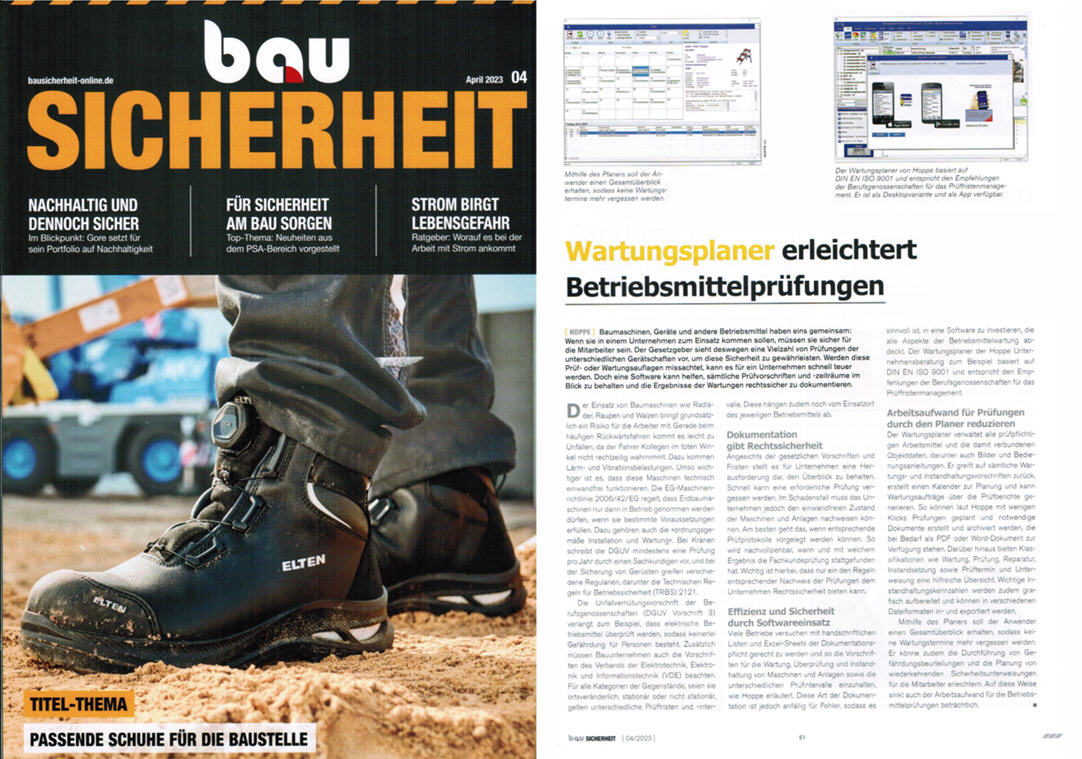 Bausicherheit 04/23 SBM Verlag  Wartungsplaner erleichtet Betriebspr�fungen