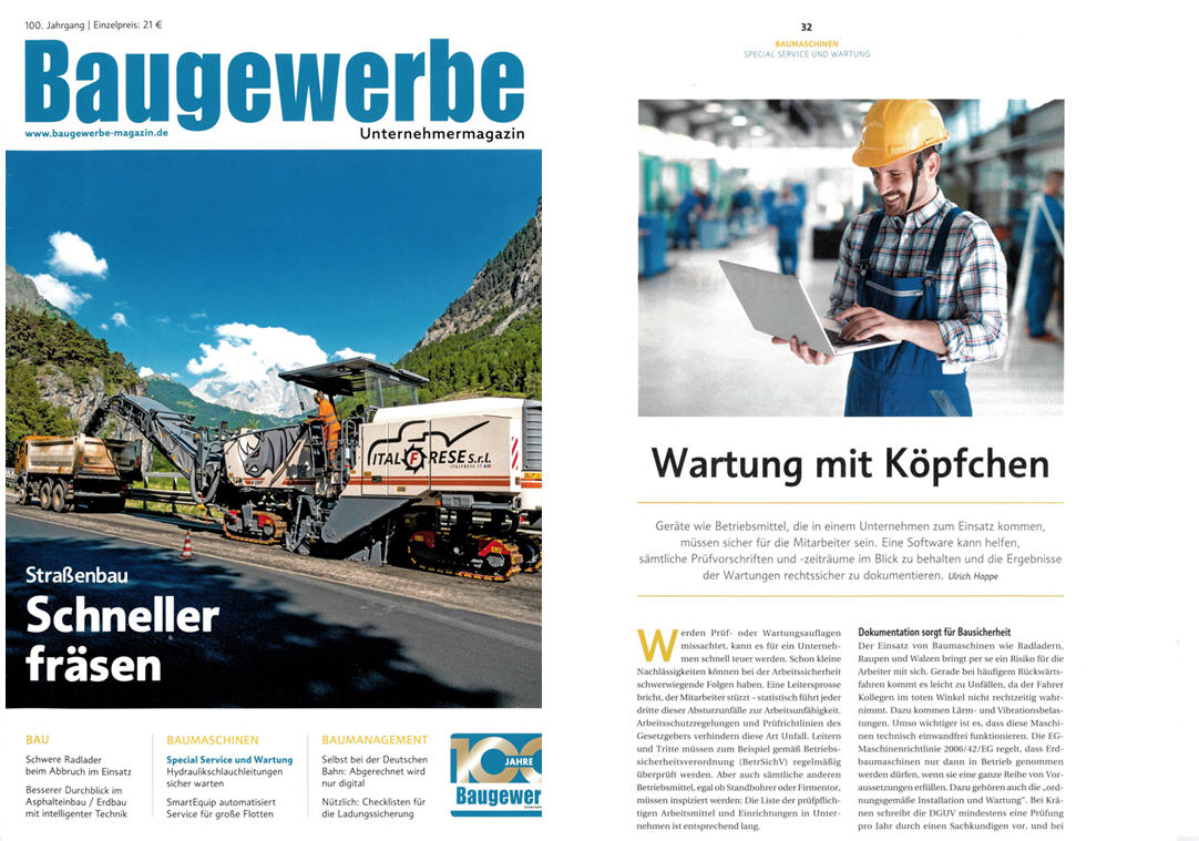 Baugewerbe Magazin - Wartung mit K�pfchen