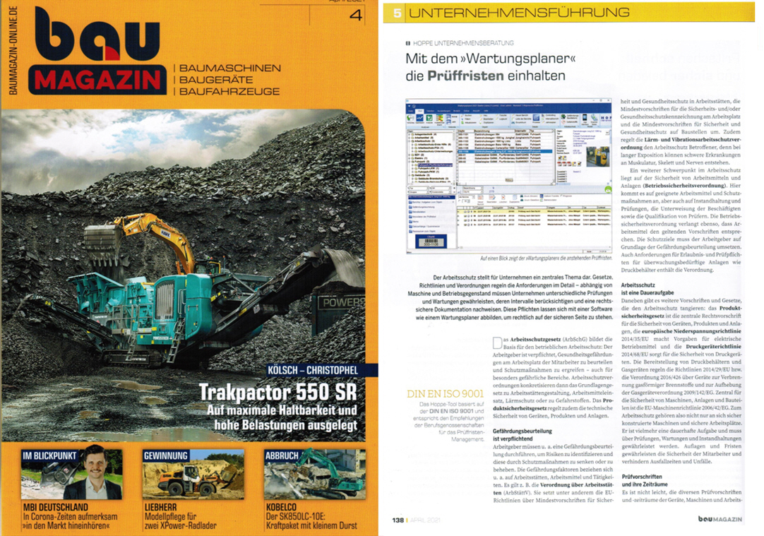 Baumagazin - April/21 - Mit dem Wartungsplaner die Pr�ffristen einhalten