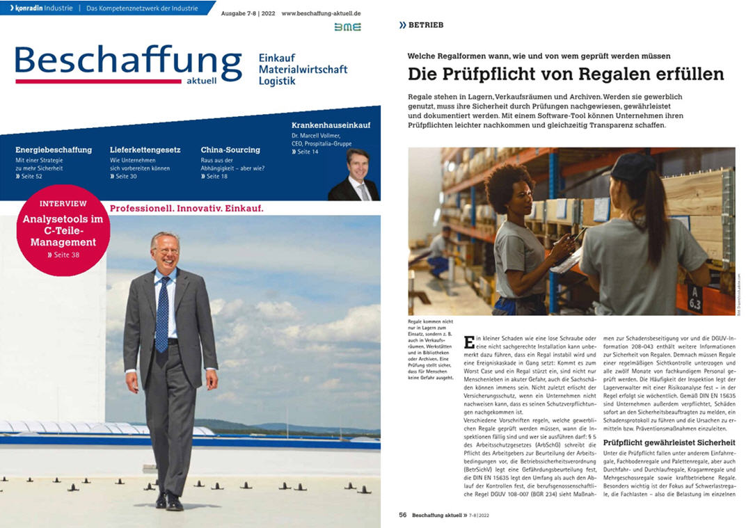 Beschaffung aktuell-08-22 Konradin Mediengruppe / Die Pr�fpflicht von Regalen erf�llen