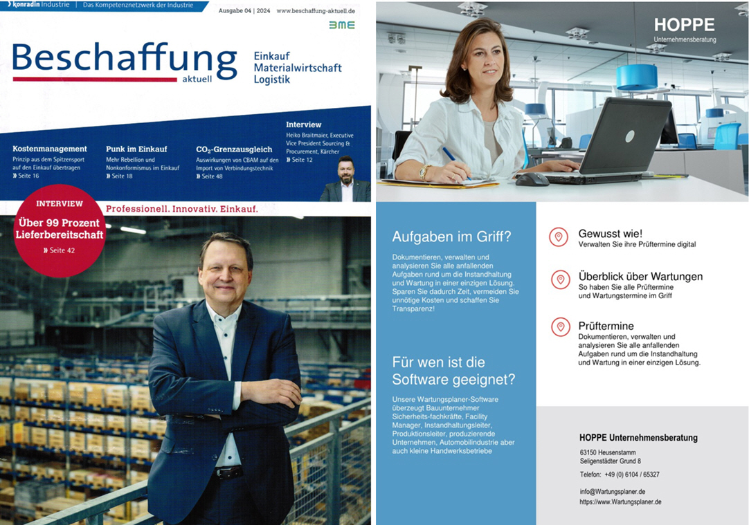 Beschaffung aktuell April/24 - Konradin Wartungsplaner Software