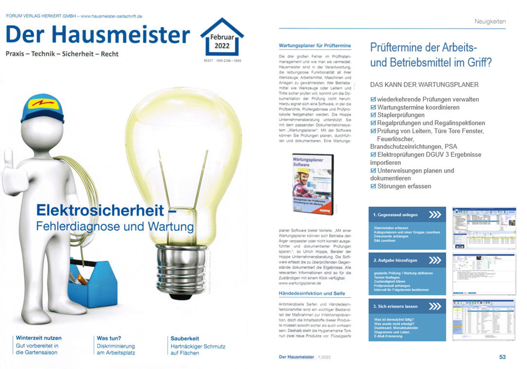 Der Hausmeister - Feb/22 - Forum Herkert Verlag Pr�f- und Wartungsplaner f�r Pr�ftermine