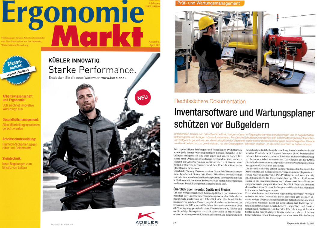 Ergonomie Markt - Inventarsoftware und Wartungsplaner sch�tzen vor Bu�geldern
