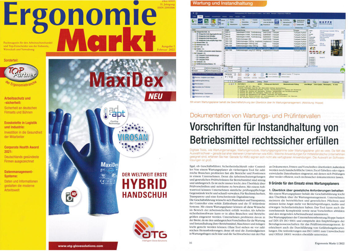 Ergonomie Markt- Feb/22 - Knittler Medien GmbH Vorschriften der Instandhaltung von Betriebsmittel rechtssicher erf�llen