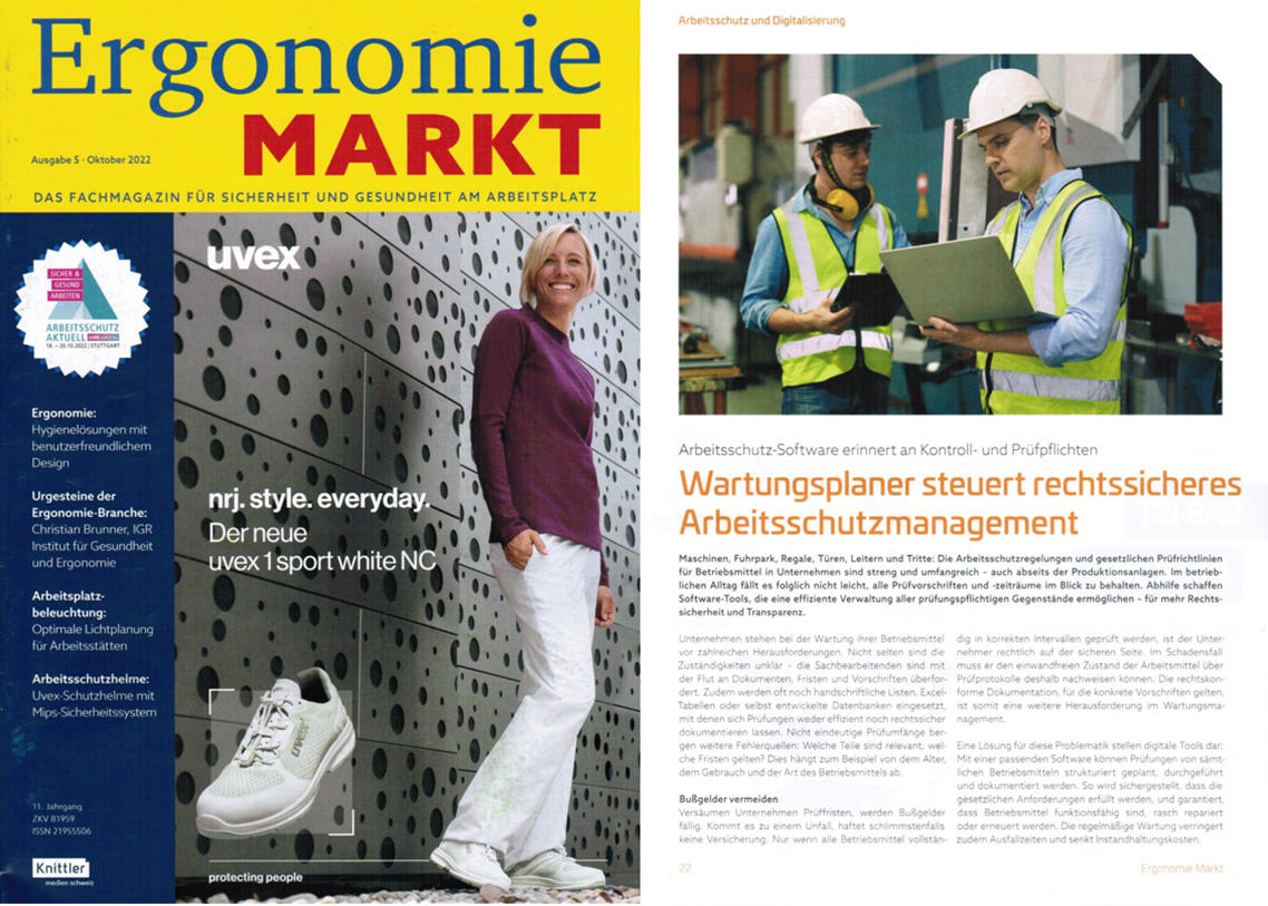 Ergonomie Markt- Okt/22 - Knittler Medien GmbH Arbeitsschutz-Software erinnert an Kontroll- und Pr�fpflichten