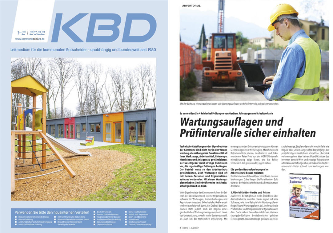 KBD Kommunaler Beschaffungsdiens. Wartungsauflagen und Pr�fintervalle sicher einhalten