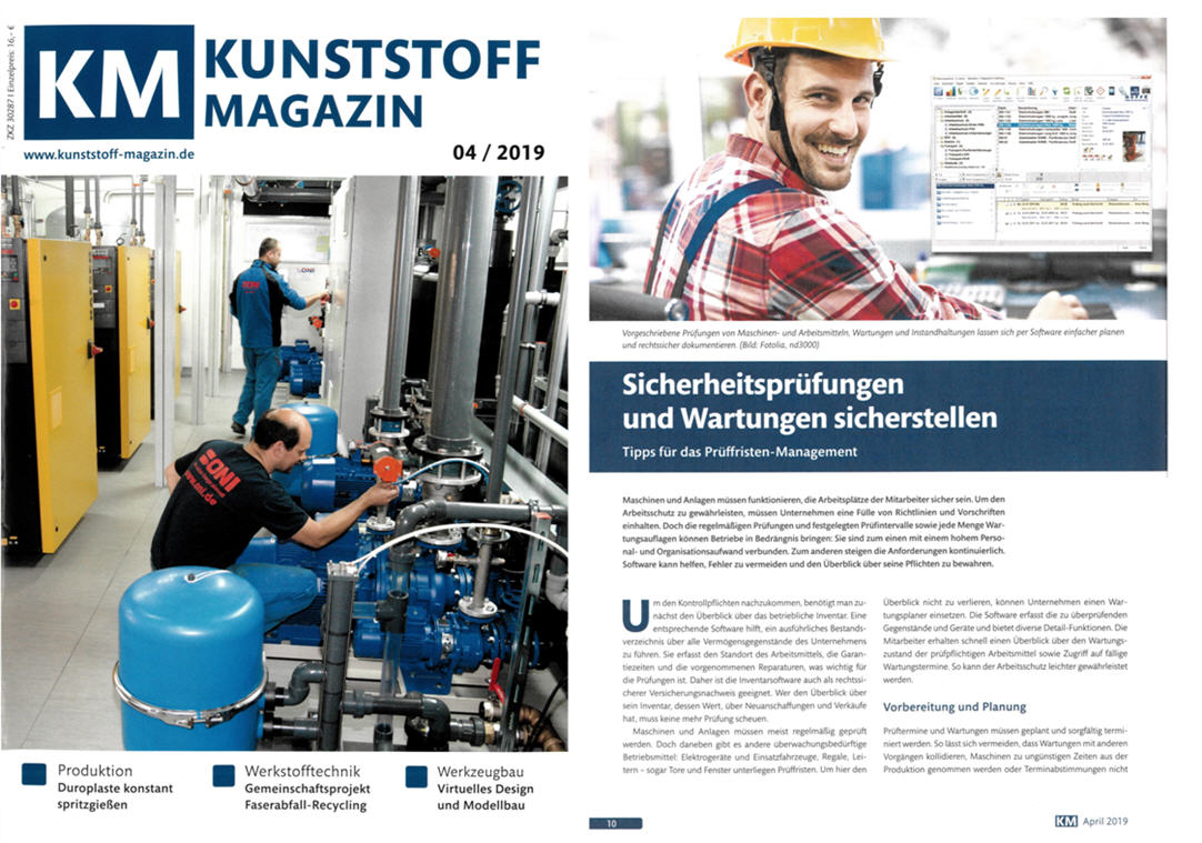 KM Kunststoff Magazin - Sicherheitspr�fungen und Wartungen sicherstellen