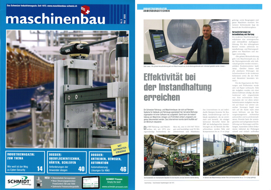 Maschinenbau Schweiz.ch Olympia Verlag Effektivit�t bei der Instandhaltung erreichen