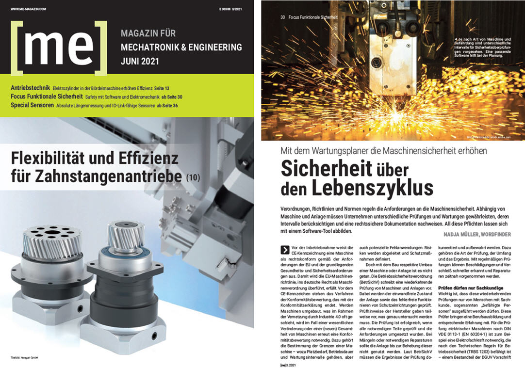 ME Mechatronik & Engineering Juni/21 - Maschinensicherheit erh�hen - Sicherheit �ber den Lebenszyklus
