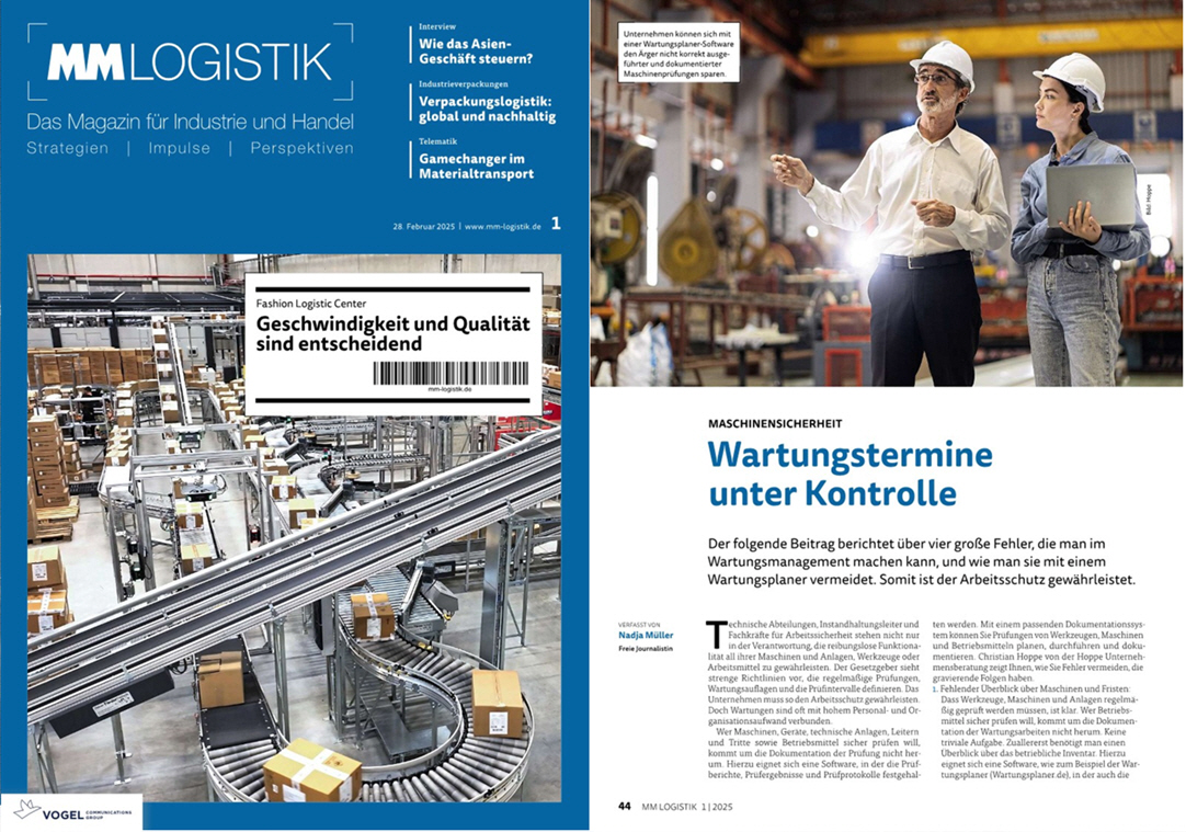 MM Logistik Vogel Communication Group M�rz/25 Maschinensicherheit - Wartungstermine unter Kontrolle