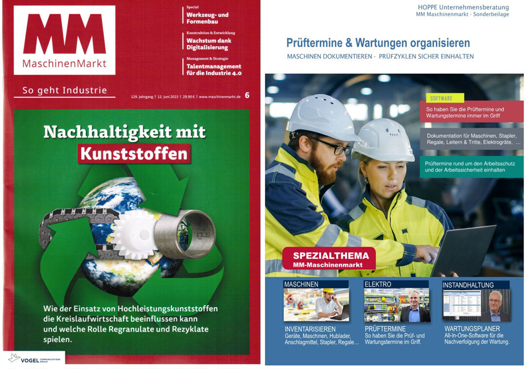 MM Maschinenmarkt Vogel Communication Group Juni/23 Die Software dokumentiert alles, was Sie f�r die gesetzlichen Pr�fungen brauchen