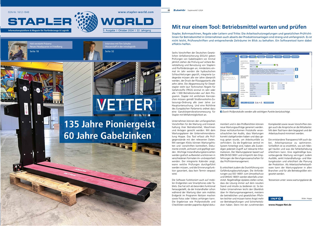 Staplerword Okt/24 - TechTex-Verlag. Stapler und Betriebsmittel warten und pr�fen