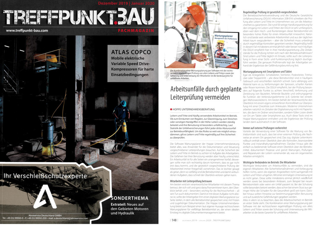 Treffpunkt Bau - Arbeitsunf�lle durch geplante Leiterpr�fung vermeiden