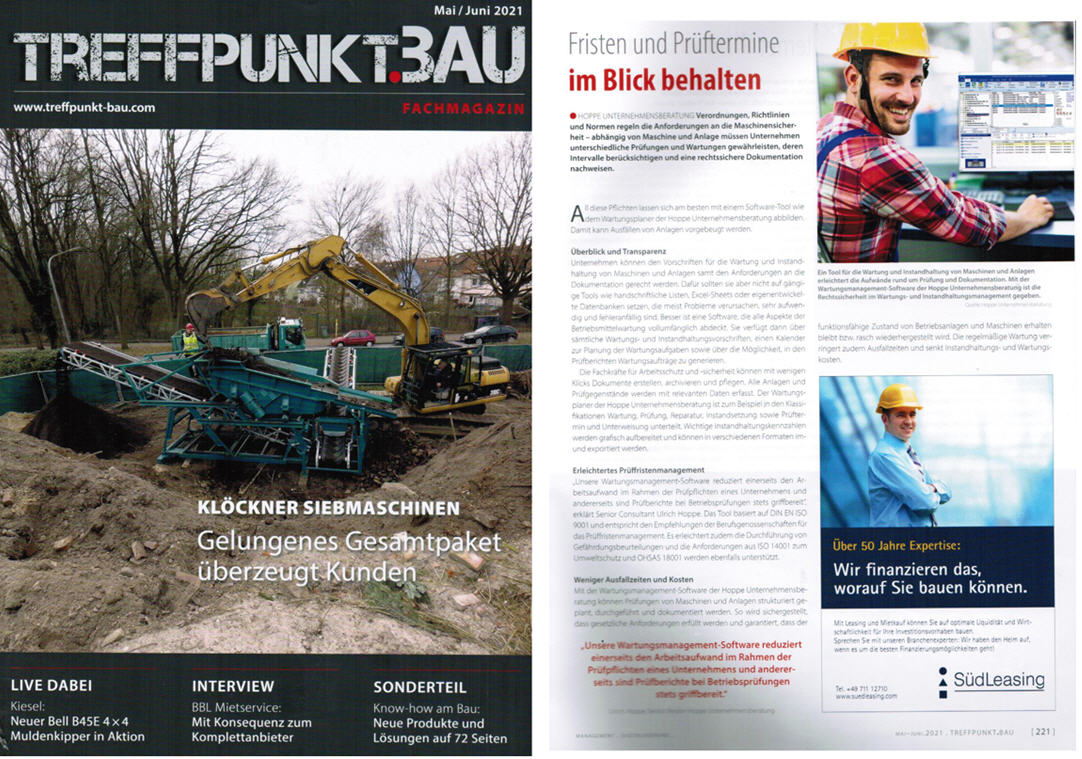 Treffpunkt Bau / 06-21 MZ Mediaverlag GmbH Fristen und Pr�ftermine im Blick behalten