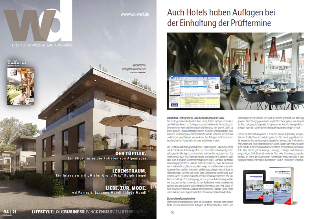 WD-WELT Lifestyle Business ALPEN-VERLAGSGRUPPE Dez/21. Auch Hotels haben Auflagen bei der Einhaltung der Pr�ftermine