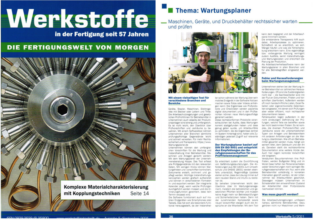 Werkstoffe in der Fertigung Oktober/21 - Maschinen, Ger�te und Druckbeh�lter rechtssicher warten und pr�fen