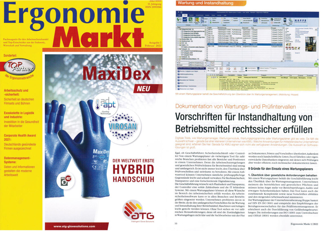 Ergonomie Markt- Feb/22 - Knittler Medien GmbH Vorschriften der Instandhaltung von Betriebsmittel rechtssicher erfüllen