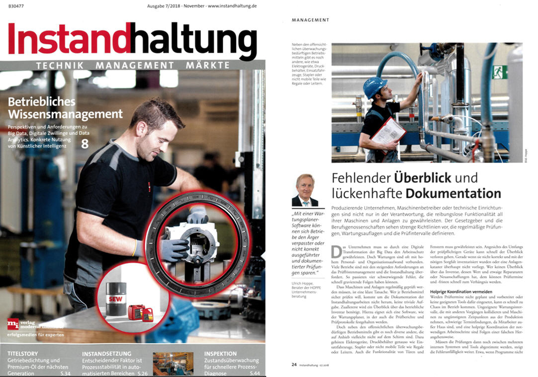 Instandhaltung Nov./18 (Technik Management Mrkte) Gesetzliche Prffristen und Wartunsgtermine steuern