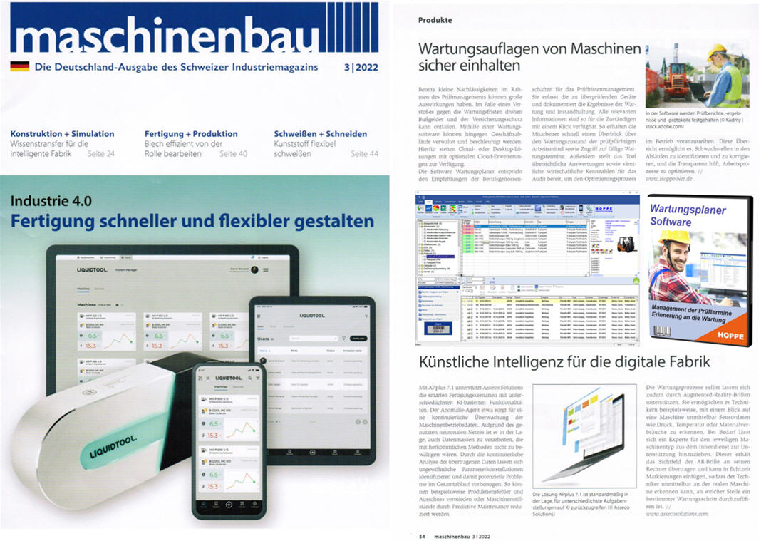 Maschinenbau Deutschland 07-22, Springer Vieweg Verlag Wartungsauflagen von Maschinen sicher einhalten