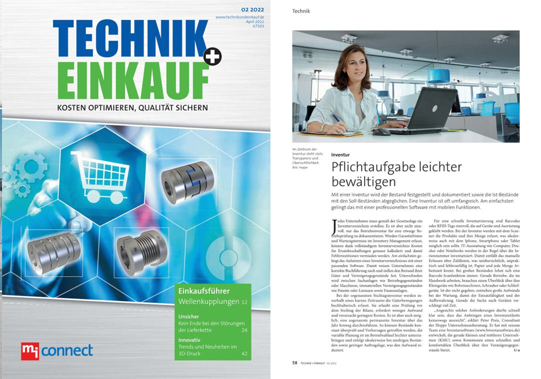echnik + Einkauf April/22, Verlag Moderne Industrie GmbH, Landsberg www.mi-connect.de Inventur: Pflichtaufgabe leichter bewältigen